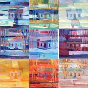 Hiirola - homage to Knut Nylander - acrylic paintings by Marja de Jong